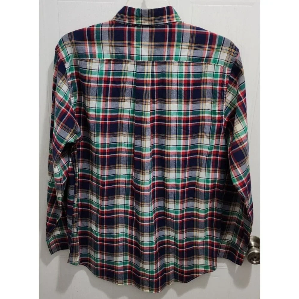 Ralph Lauren Plaid Pony Logo Long Sleeve Button Down Shirt‎ Youth Boy's Size XL